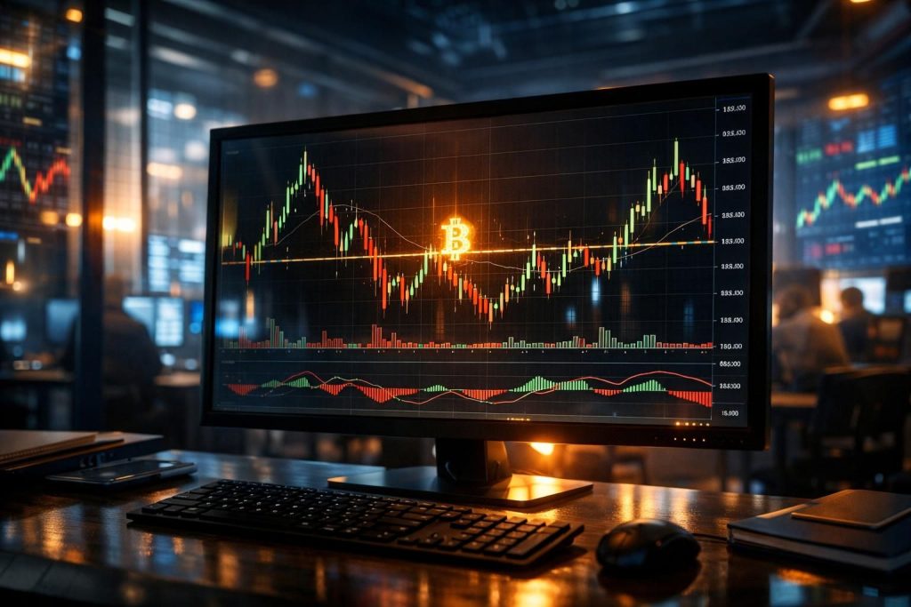 bitcoin bergerak dengan volatilitas tinggi di sekitar level kunci setelah beberapa sesi perdagangan yang penuh ketidakstabilan, menandai fluktuasi pasar yang signifikan.