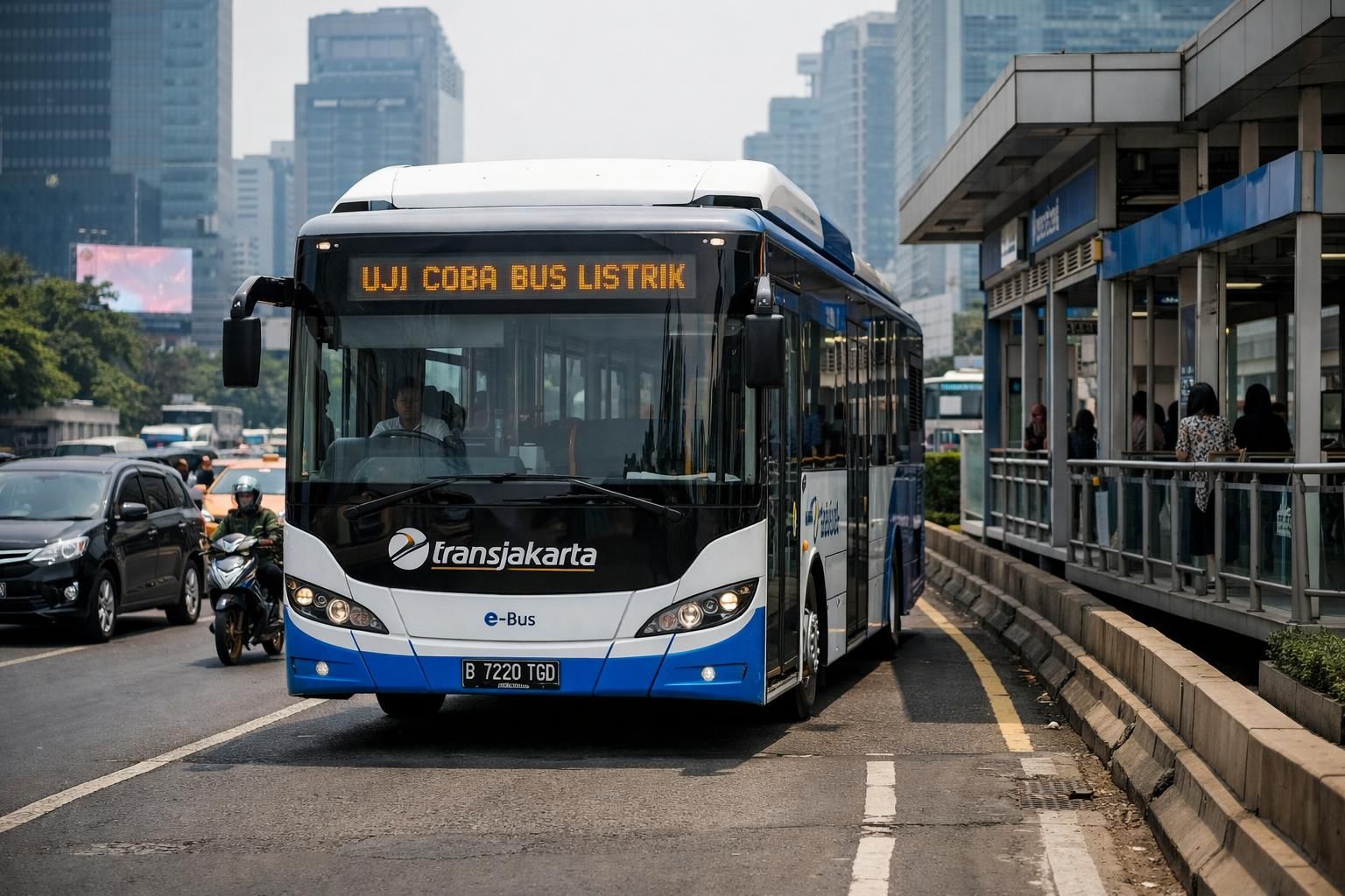 program uji coba bus listrik di jakarta diluncurkan untuk mengurangi polusi udara dan meningkatkan kualitas lingkungan kota.